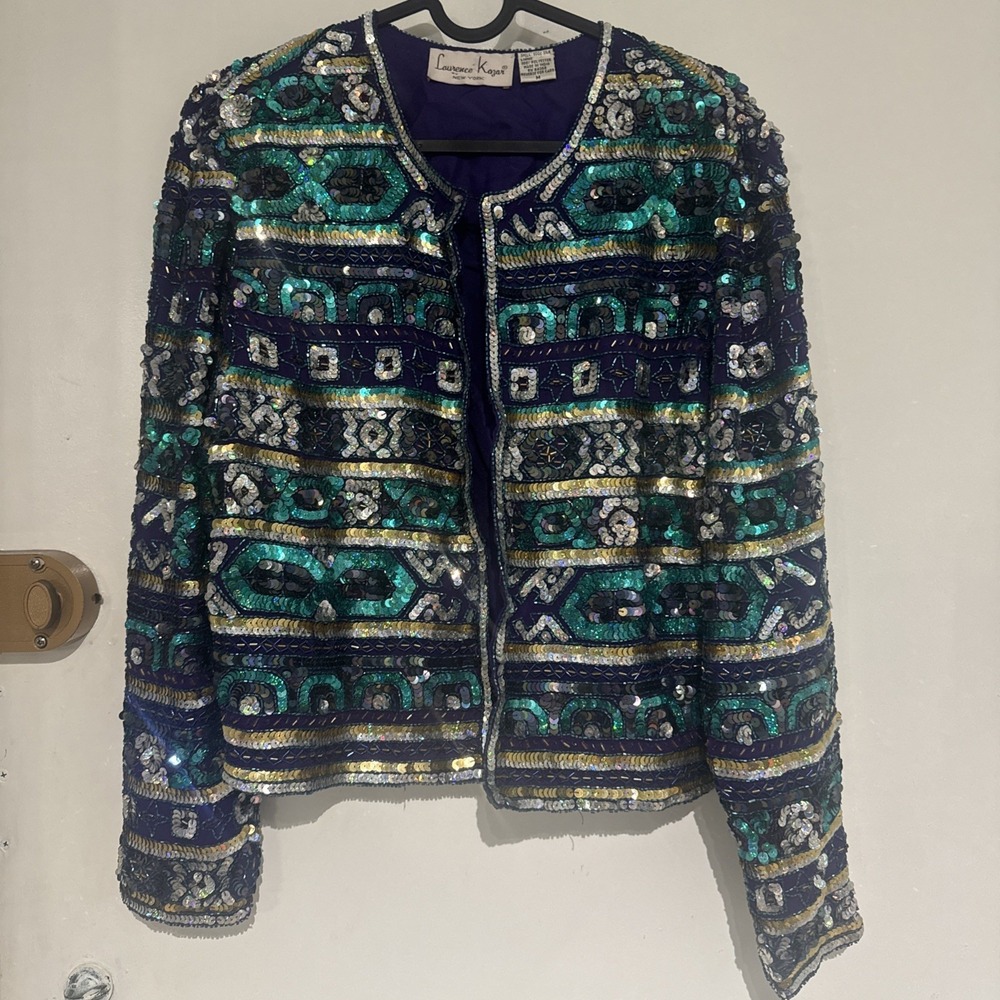 laurence kazar beaded jacket size large